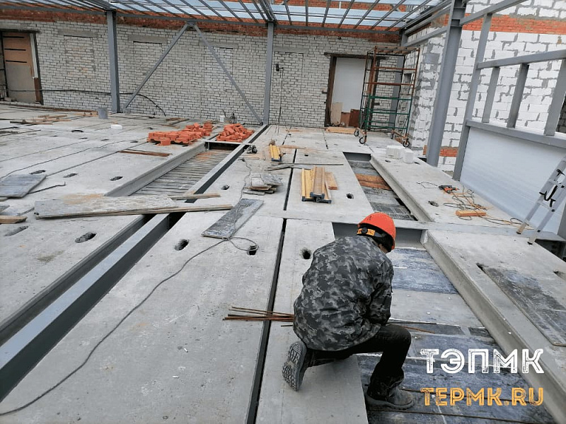 Устройство монолитных участков перекрытия на отметке +3,300 метра