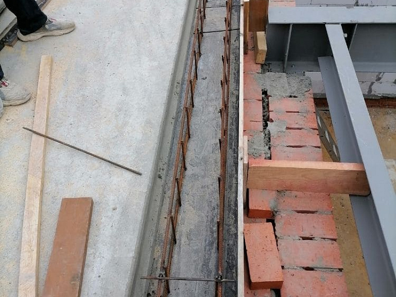 Устройство монолитных участков перекрытия на отметке +3,300 метра