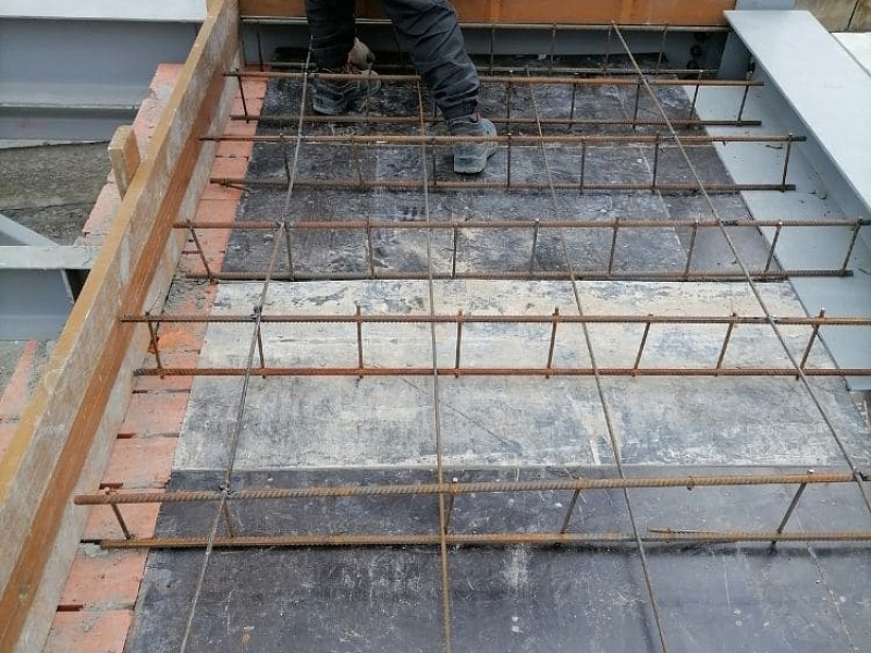 Устройство монолитных участков перекрытия на отметке +3,300 метра